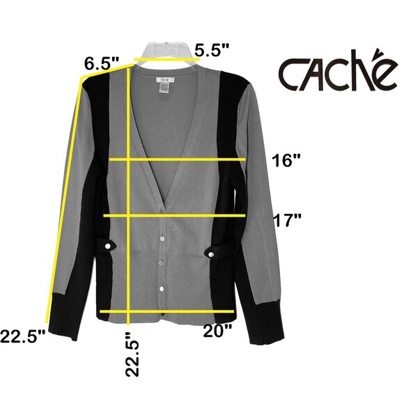 CACHE'  Women's Two-Tone Cardigan Mocha/Brown V-neckline XL - Picture 3 of 5